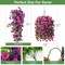 Artificial Faux Hanging Plants Fake Hanging Flowers Baskets Outdoor Spring Decor (Red Purple Double Purple)